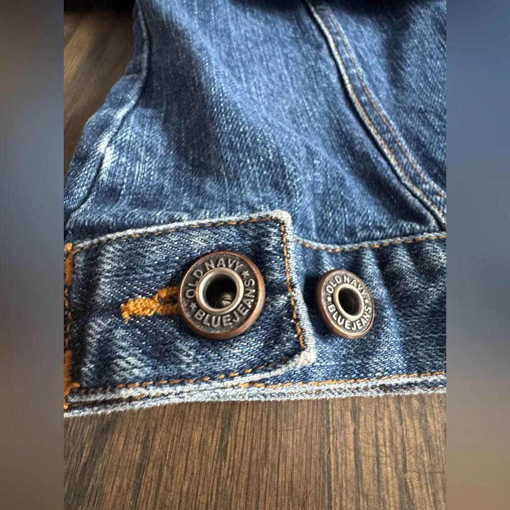 Old Navy Classic Blue Jean Jacket with pink jewels XL - Picture 6 of 7